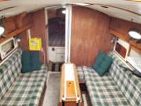Main cabin with folding table